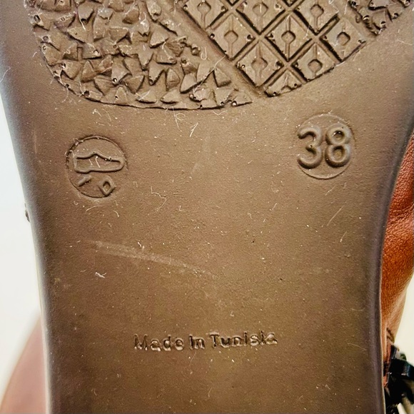 Rieker Antistress Brown Leather Ruched Louise Zipper Ankle Boots Booties 38 7 - Picture 9 of 12